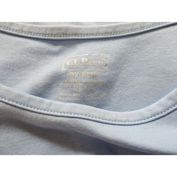 Ll Bean Womens Light Blue Short Sleeve T-Shirt 2X Plus 100% Cotton Casual Wear - Picture 3 of 6